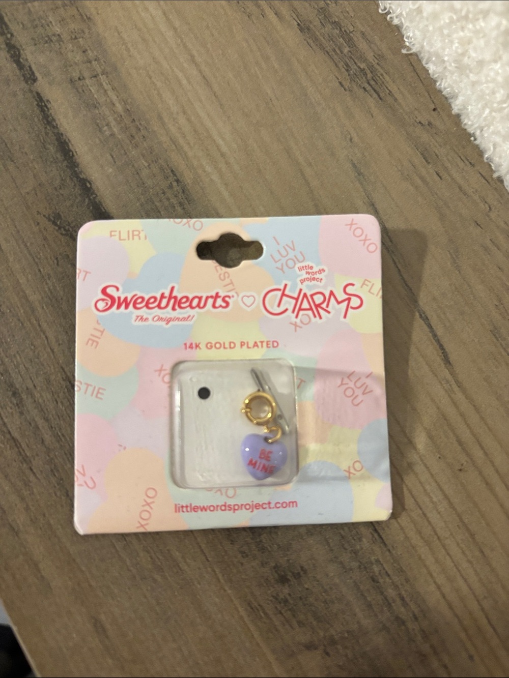 Little Words Project 14K Gold Plated Lavender 'Be Mine' Phone Charm